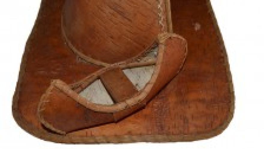 Traditional leather canoe.