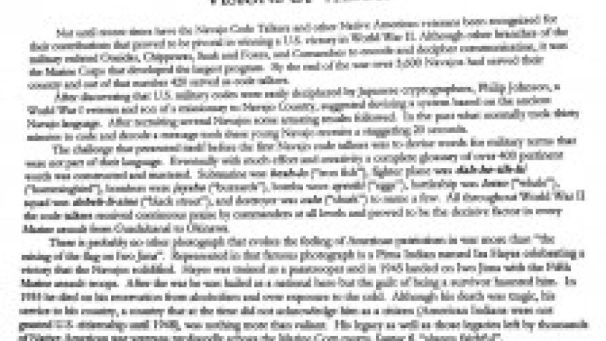 Text block titled "Visions of Valor" with paragraphs and footnotes.